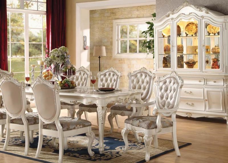 Antique white formal dining room discount set